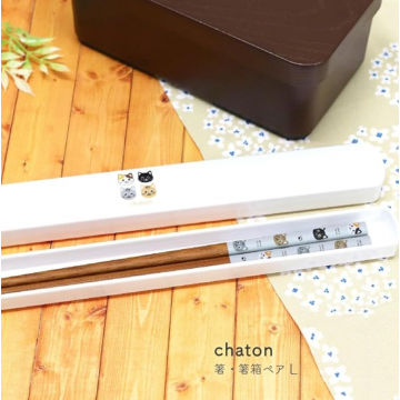 日本製貓貓筷子連筷子盒套裝